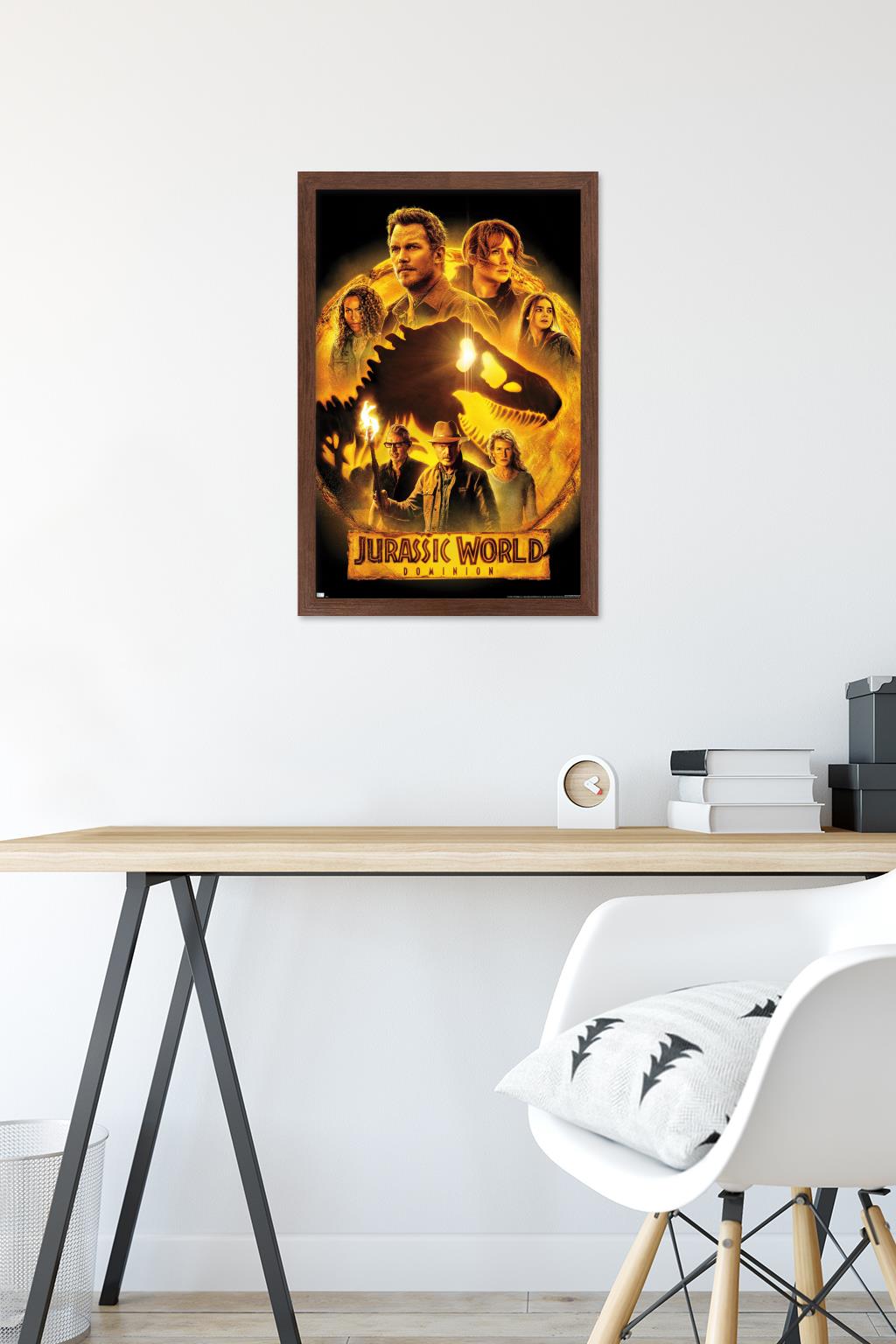 Jurassic World: Dominion - Group One Sheet Wall Poster, 14.725" x 22.375" Framed