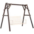 thumbnail image 2 of Outsunny 660 lbs Wooden Porch Swing Frame, A-Frame Swing Stand for DIY Painting, Hanging Chair Stand Only for Backyard, Patio, Lawn, Garden, 2 of 9