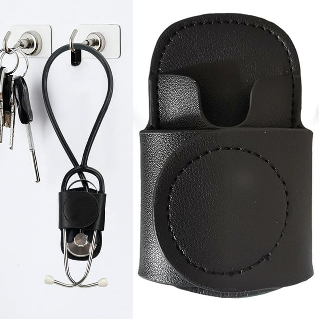 Colaxi Clip de Stéthoscope de Remplacement Support de Stéthoscope Clip Noir Cadeaux pour Infirmières Femmes Portable Fait Main Robuste Rangement de Stéthoscope, Noir