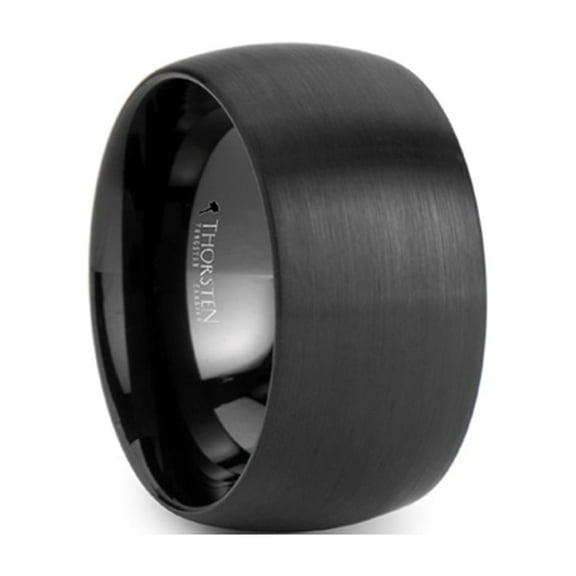 Raider Tungsten Black Wedding Band Domed Brush Finished