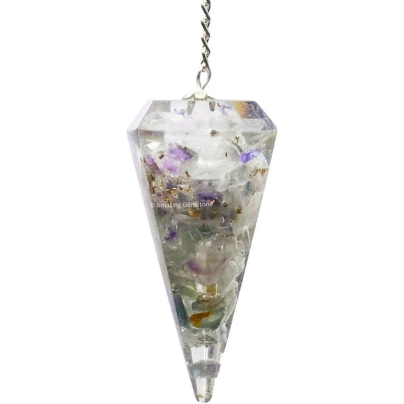 Amazing Gemstone Fluorite Orgone Crystal Pendulums for Divination and Dowsing Crystal Pendulum with True Pendulum Motion Spritual Crystal