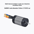 thumbnail image 4 of Motor Sin Escobillas No Inductivo de 4 con Rotación Interna 3665 Diámetro del Eje 3,175 mm 1/14 1/12 RC Automotriz 3665 3100 KV, 4 of 7