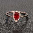 thumbnail image 1 of Vintage Design 1.25 Carat Red Ruby 8x5mm Pear Cut And Moissanite Diamond Engagement Ring in 10k Rose Gold for Women on Sale, 1 of 4