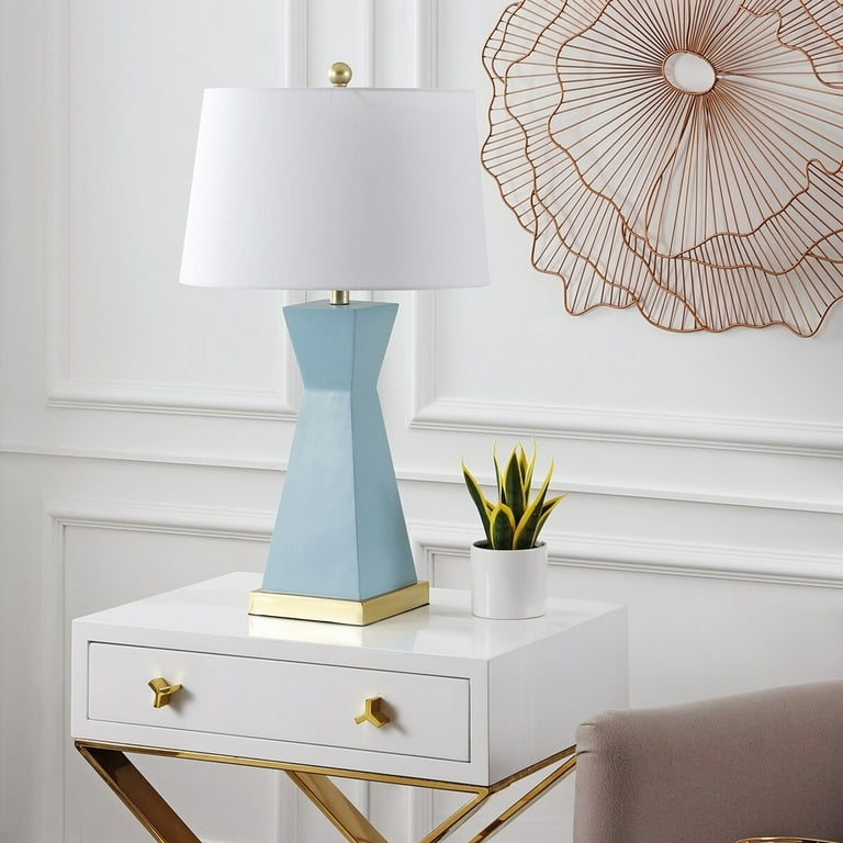 SAFAVIEH Onder 27 in. Geometric Table Lamps, Blue, Set of 2