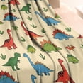 thumbnail image 3 of LightBeige Cartoon Dinosaurs Plants Pattern Blanket,Comfortable Soft Flannel Throw Blanket,All Season,Warm Lightweight Blankets for Sofa Bed Couch Living Room Chair,30"x40", 3 of 4