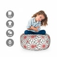 thumbnail image 2 of Geometric Storage Toy Bag Chair, Trippy Flower with Shapes in New Modern Image, Stuffed Animal Organizer Washable Bag, Small Size, Red Black White, by Ambesonne, 2 of 3