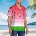 thumbnail image 2 of KLL Men's Hawaiian Shirt Short Sleeve Button Down Beach Shirts-Watermelon, 2 of 5