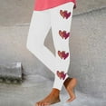 thumbnail image 2 of Feancey Todays Daily Sales Clearance Valentines Day Womens Workout Leggings with High Waist Tummy Control Yoga Pants Novelty Heart Print Tummy Control Tights Sportswear White XL, 2 of 7