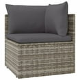 thumbnail image 3 of vidaXL 9 Piece Garden Lounge Set with Cushions Grey Poly Rattan, 3 of 5