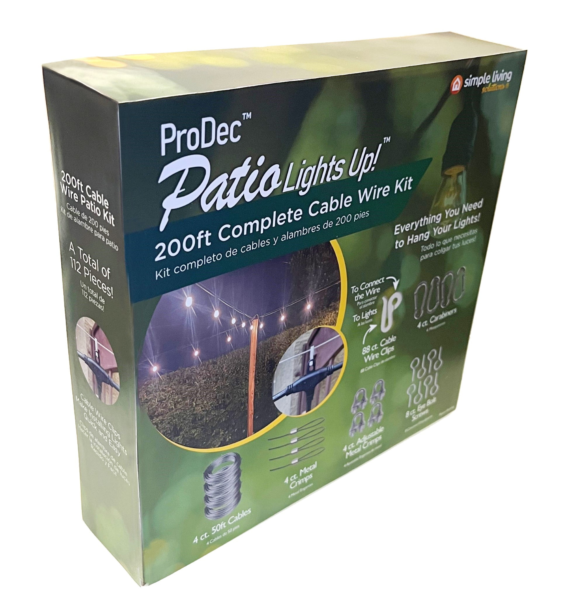 Simple Living Solutions 200 ft String Light Hanging Kit, 122 Pieces, Outdoor Use