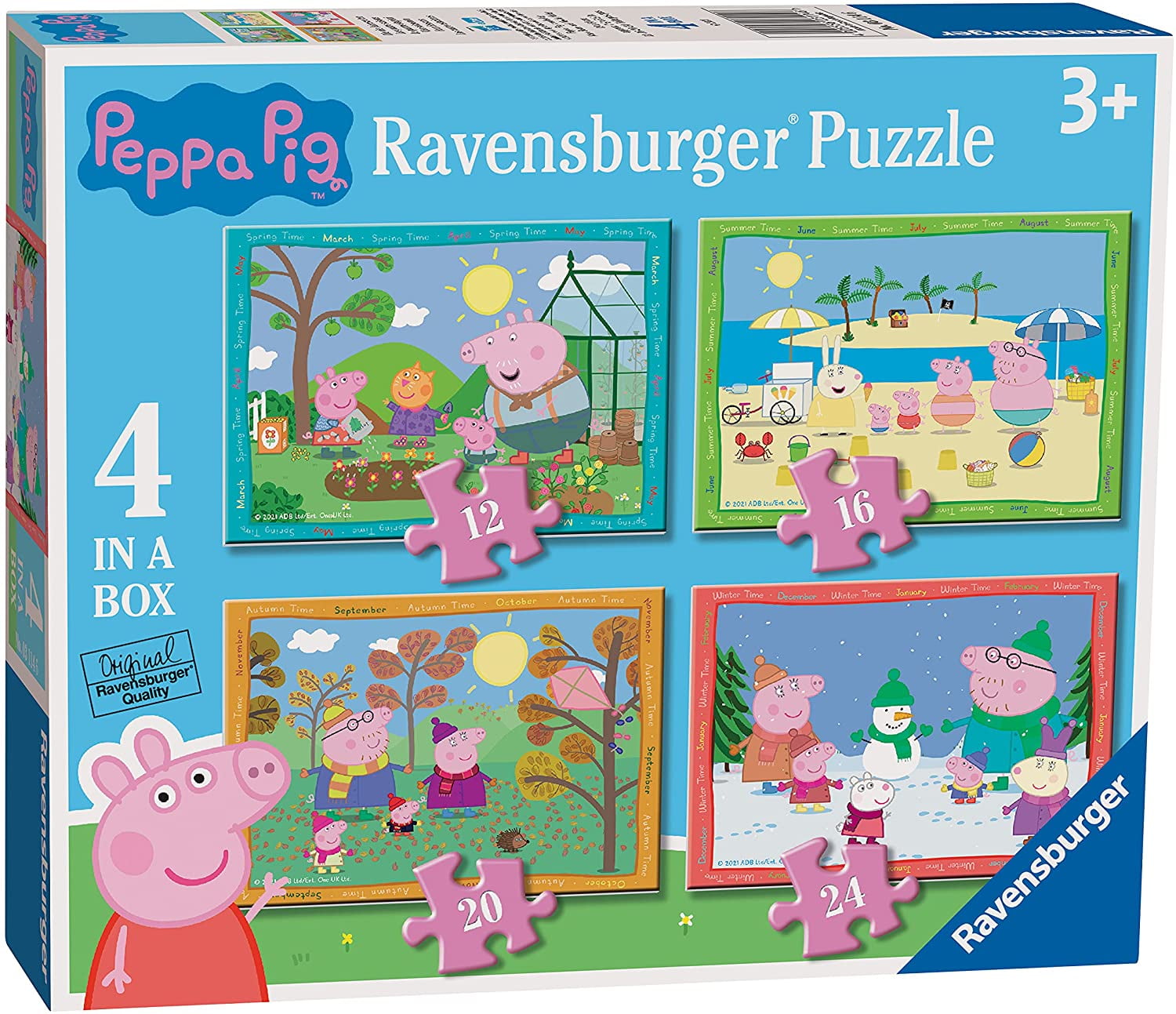 12, 16, 20, 24 NEW Ravensburger Peppa Pig 4 in a Box Jigsaw Puzzle 