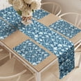 thumbnail image 2 of Ambesonne Vintage Aztec Table Runner & Placemats, Scandinavian Tribal, Placemat 4 pcs + Runner 12"x72", Dark Sky Blue White, 2 of 2