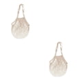 thumbnail image 1 of Advancent Mesh Shopping Bag Washable Vegetable Handbag Organizer Large Camping Pouch Capacity Hiking Portable Stretchable Blanco 2piezas, 1 of 6