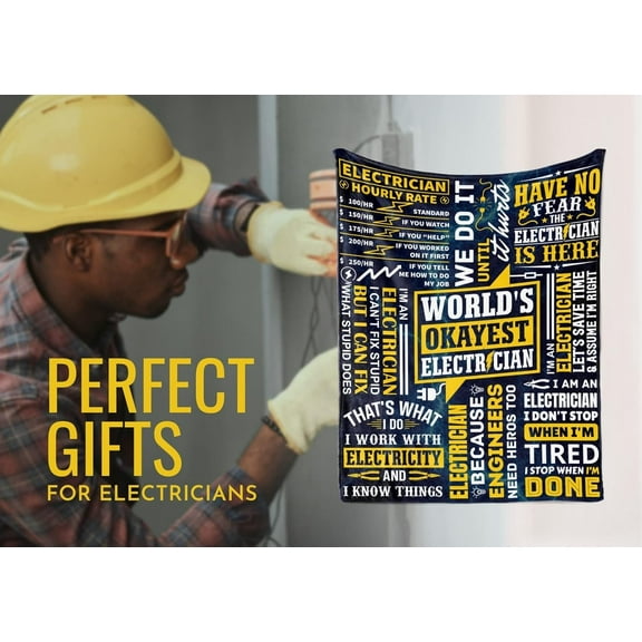 Electrician Gifts for Men, Throw Blanket for Dad, Husband, Father''s Day, Christmas, Birthday - 50" X 60"