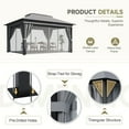 thumbnail image 7 of Devoko 10×13 ft Outdoor Pop Up Gazebo with Mosquito Netting，Double Roof Gazebo with Double Curtains for Backyard, Garden and Patio,Gray, 7 of 7