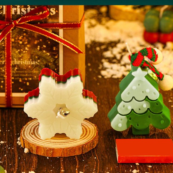 Feltree Christmas Scented Candle Gift Box Christmas Tree Gingerbread Man Modeling Scented Candle Companion Gift