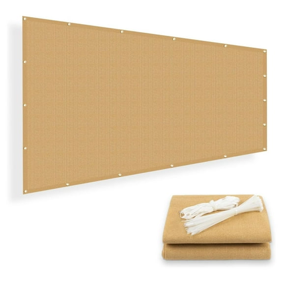 Shade Cloth 8x8 FT Sun Shade Screen Fabric HC-048 Shade Cover Tarp with Grommets for Pergola Backyard Garden, Sand 0 8'×0 8'