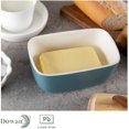 thumbnail image 2 of Dowan 6.5' Large Ceramic Butter Dish with Lid, Haze Blue, 2 of 5