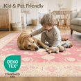 thumbnail image 4 of ODIKA 2'x3' Washable Doormat Non-Slip, Low Pile Bathroom Oushak Delicate Edging Rectangular Vintage Border Boho for Entryway, Kitchen, Laundry Room, 4 of 7
