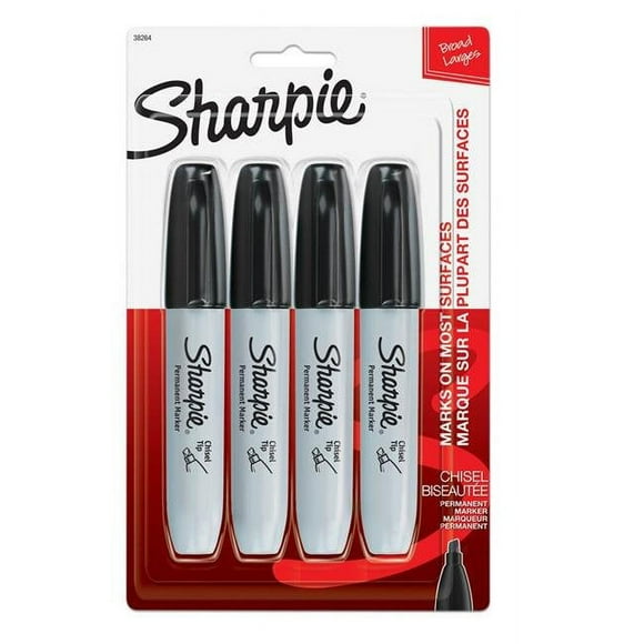 Sanford L.P. SAN38264-3 Marker Set Sharpie Chisel Black Carded - 4 Count - Pack of 3