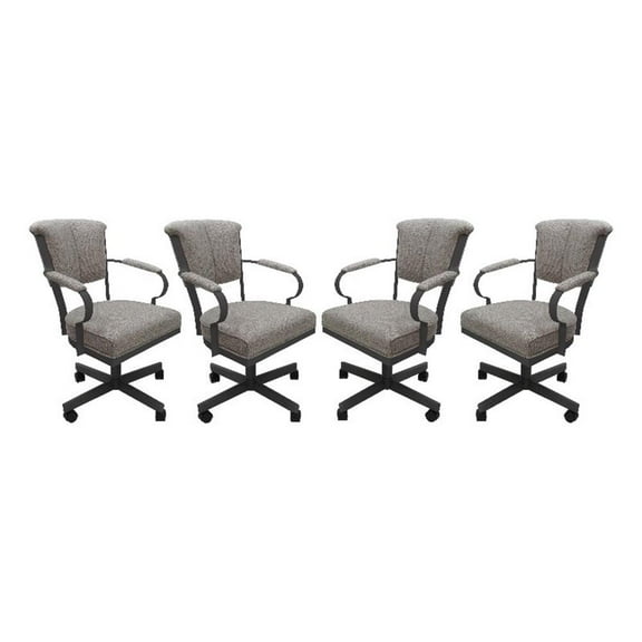 Set of 4 - Miami Swivel Metal Caster Chairs on Reading Base