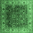 thumbnail image 1 of Ahgly Company Indoor Square Oriental Emerald Green Industrial Area Rugs, 4' Square, 1 of 4