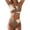 D81/Brown, variant on Afdoent Bikini Sets For Women Summer Color Block Ribbed Strap High Waisted Bikini Set Swimwear For Beach Surfing Sunbathing Swimwear
