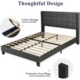 Allewie Queen Size Platform Bed with Wingback Fabric Upholstered Square