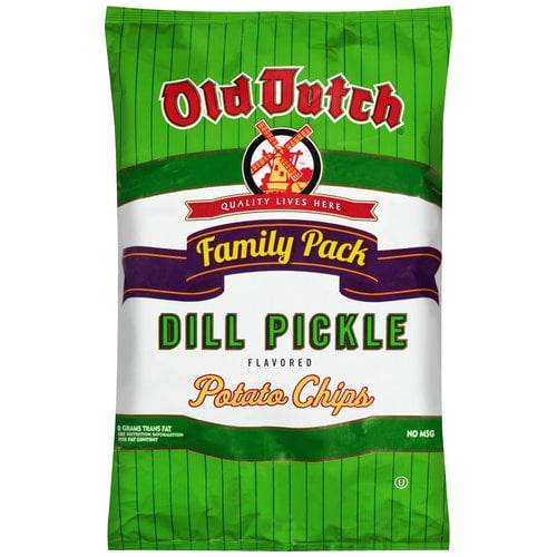 Old Dutch Family Pack Dill Pickle Flavored Potato Chips, 9.5 Oz