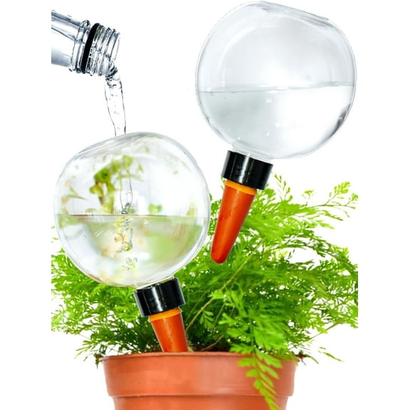 2 Pcs Self Watering Globes With Clay Self Watering Planter Insert Large - Auto Watering for Plants Indoor & Outdoor - 18 Oz Self Watering Globes For Gardeners - Water Dripper for Plants [2 PCS]