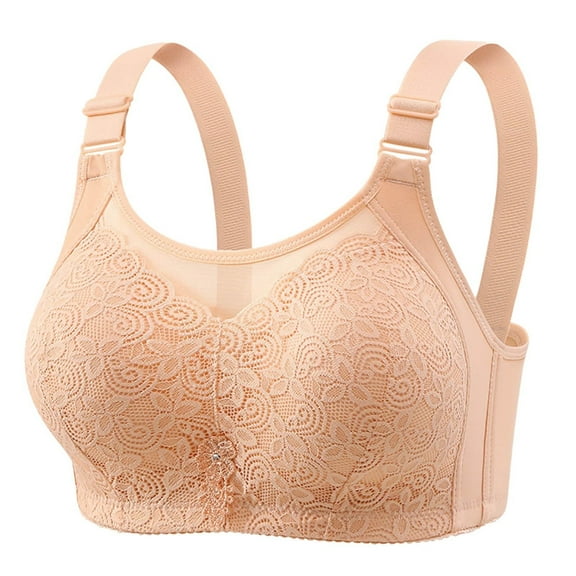 Beige Bra Bras for Older Women Plus Size Lace Mesh Bras Breathable Bra Full Coverage Bras Bra with Support