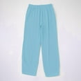 thumbnail image 5 of Yubnlvae Elastic Waist Cotton Linen Lounge Pants - Loose Fit Casual Trousers for Home Or Summer Outings, Women's Scoop Neck Sleepshirt Cute Nightdress Soft Cotton Summer Short Nightgown, Sky Blue, S, 5 of 5