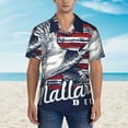 thumbnail image 2 of Rateoe Mallard Duck With American Flag Pattern Men’s Hawaiian Shirt – Short Sleeve Button-Down Tropical Beach Shirt, Lightweight & Breathable Casual Aloha Shirt with Pocket,3X-Large, 2 of 7