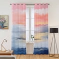 thumbnail image 2 of Pink Blue Ombre Kitchen Curtains 96 Inch Length, Oil Painting Modern Abstract Grommet Top Bedroom Living Room Curtains, Light Filtering Cafe Curtain Drapes 2 Panels Set 104''x96'', 2 of 9