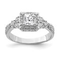 thumbnail image 1 of 925 Sterling Silver Square Cubic Zirconia Ring, 1 of 2