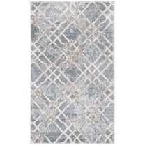 SAFAVIEH Martha Stewart Isabella Hughie Diamond Area Rug, Silver/Ivory, 4' x 6'