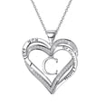 thumbnail image 1 of Daisyyozoid Collier Lettre en Forme de Cœur pour Femmes en Gros Collier Pendentif en Forme de Cœur Plaqué Argent, 1 of 1