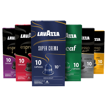 Lavazza Espresso Favorites Collection of Aluminum Capsules Compatible with Nespresso* Original Machines, Contains Light, Medium, and Dark Espresso Roast (60 Capsules)