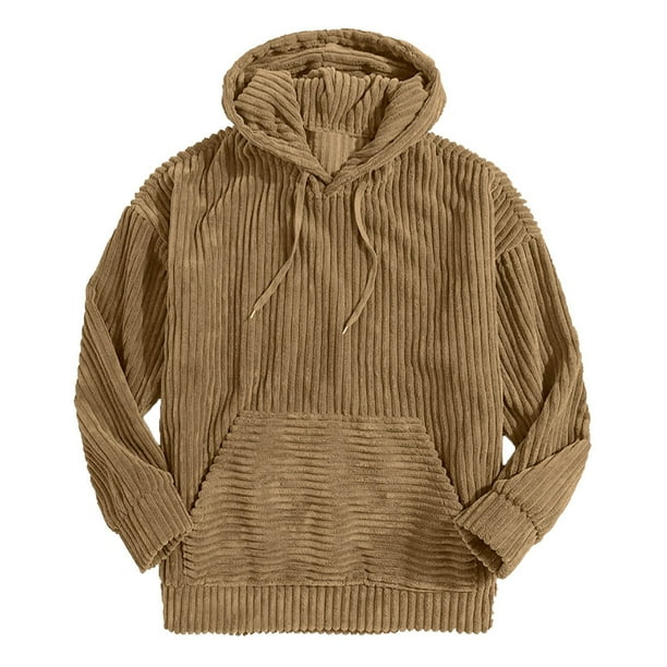 WILLBEST Sudaderas Navideñas Blusa Informal De Pana con Retazos para Hombre, Sudaderas con Capucha De Manga Larga y Cordón XXGrande