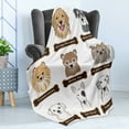 thumbnail image 4 of Dog Soft Flannel Fleece Throw Blanket, Various Type of Dogs Nameplate Boston Terrier Domestic Animal Faithful Loyal, Cozy Plush for Indoor and Outdoor Use, 50" x 60", Grey Cream White, by Ambesonne, 4 of 5