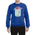thumbnail image 2 of Wild Bobby, Y'all Is Not Word It's A Word Southern Artsy Jar with Flowers Pop Culture Unisex Crewneck Graphic Sweatshirt, Royal, Large, 2 of 3