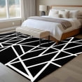 thumbnail image 5 of 8x10 Washable Area Rug, Modern Themed Non-Slip Extra Large Rectangle Rug for Living Room Bedroom, Irregular Black Shapes White Lines Pattern Indoor Floor Mat for Home Decor, 5 of 9