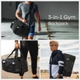thumbnail image 3 of Bolsa de gimnasio Kookoomia para hombre con 2 soportes para botellas mejorados, color negro, 3 of 7