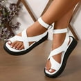 thumbnail image 3 of Platform Strappy Flip Flop Sandals for Women 2025 Summer Fashion Casual Leather Cross-Band Dress Sandals, 3 of 9
