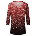 thumbnail image 5 of Resicozy Valentines Shirts for Women 3/4 Sleeve Shirt Funny Love Heart Printed Tee Tunic Tops Casual Fashion V Neck T-Shirts Blouses Multicolor XL, 5 of 6