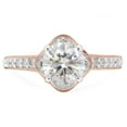 thumbnail image 2 of 1 1/10 ct. t.w Center 6.5MM Round Cut Lab Created Moissanite Diamond Solitaire Floral Flower Engagement Rings In 14K Solid Rose Gold (G-H Color, VVS1 Clarity, 1.10 Cttw)-8, 2 of 7