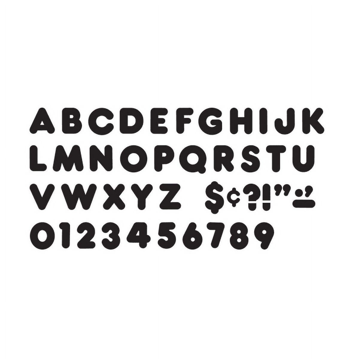 Trend Black 4-Inch Casual Uppercase Ready Letters (T465)