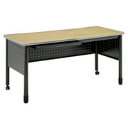 OFM Core Collection Mesa Series 27.75" x 59" Steel Training Table and Desk with Pencil Drawers, in Oak (66150-OAK)