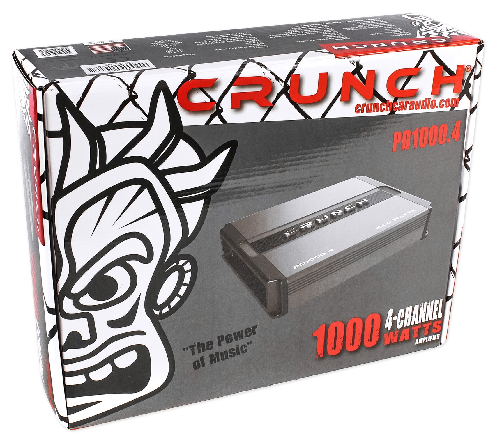 Crunch PD1000.4 1000 Watt 4-Channel Pro Power Car Audio Amplifier Class AB Amp