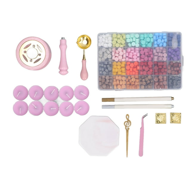 Kit de Scellement Cire, Ensemble de Cire à Sceller Compact Portable 24 Couleurs Design Rétro pour l'Artisanat